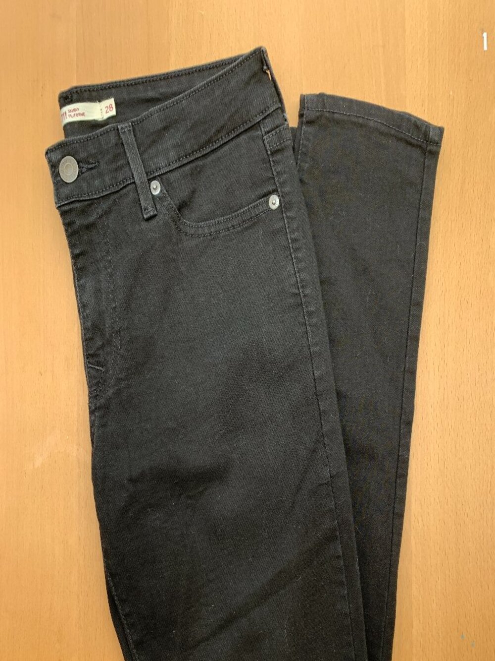 Levi's 711 Skinny Jeans Size 28 Faded Black Stretch Mid Rise 90s Grunge Chic Eve